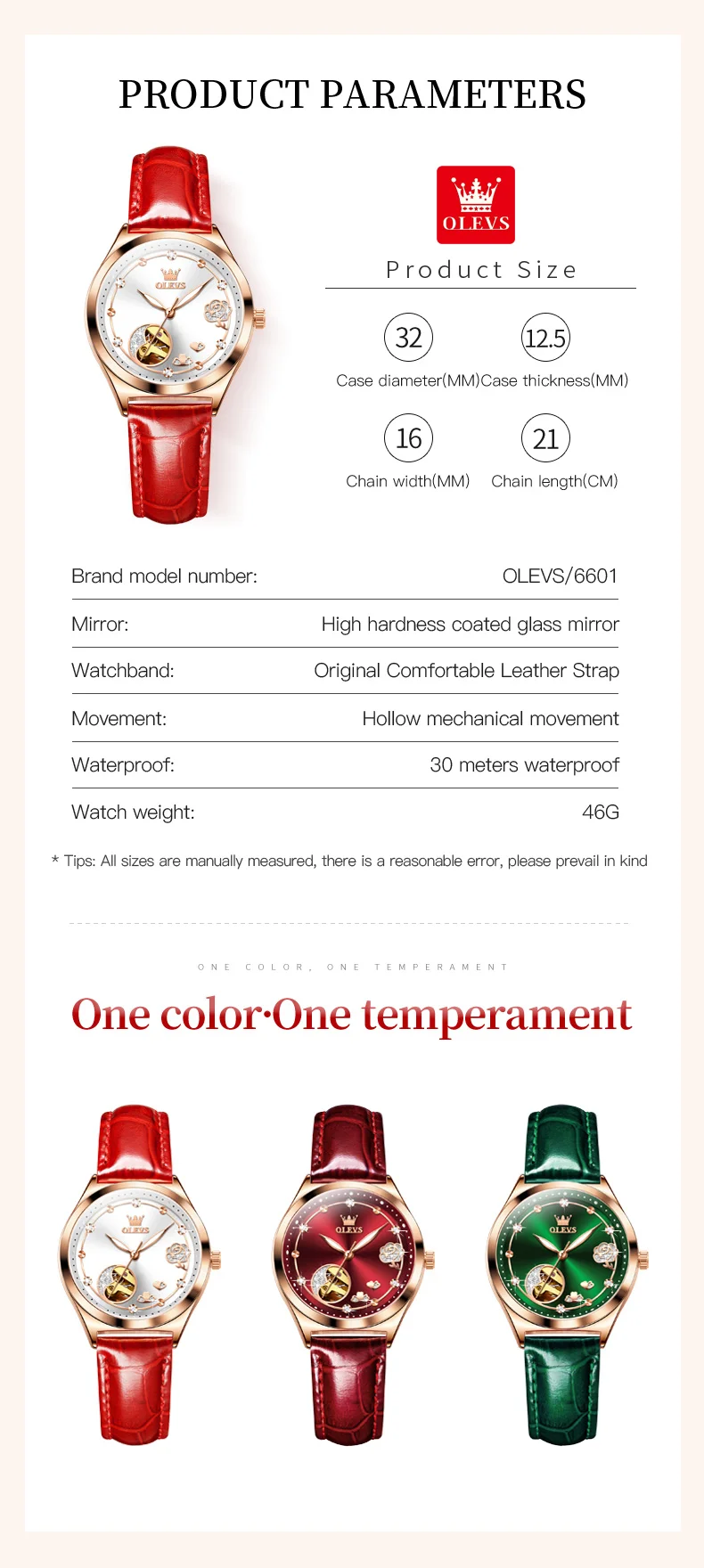 OLEVS 6601 Luxury Women's Mechanical Watch description image 10