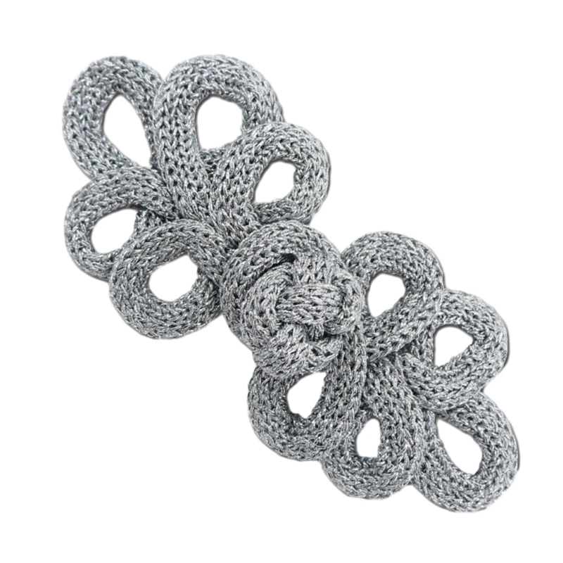 

F42F Five Leaves Button for Shirt Cheongsam Gold Wire Knot Fastener for Sewing Crafts