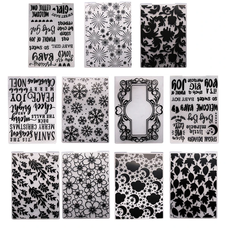 Description Picture 4 of itemNewest 3D Embossing Folder Transparent Embossing Plastic Plates Design For INS DIY Paper Cutting Dies Scrapbooking 10.5x14.5cm