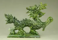 100% Exquisite natural jade Handmade hand-carved dragon statues 1