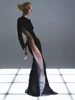 Nibber 2025 Spring Patchwork Women Dress Mesh Sexy Full Sleeve o-Neck Skinny Midnight Banquet Clubwear Chic Hipster Vestidos 3