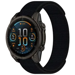 Versatile Hook and Loop Nylon Strap - Sports Bracelet Wristband - Quick Fit 22mm (Black)