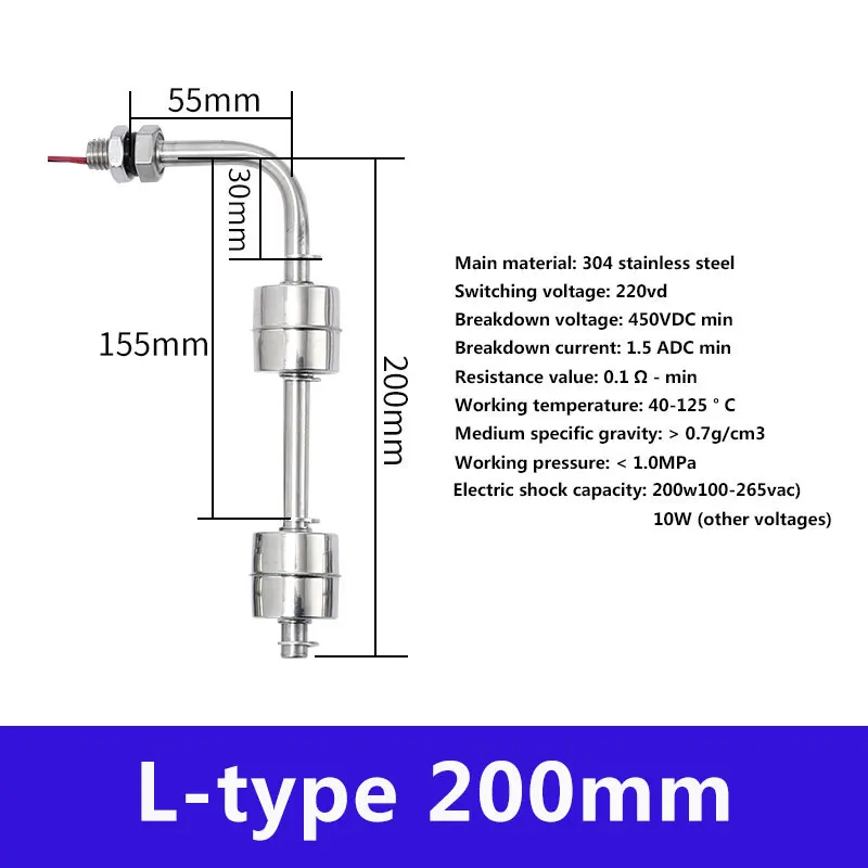 Water Level Switch Stainless Steel Double Floating Ball Sensor