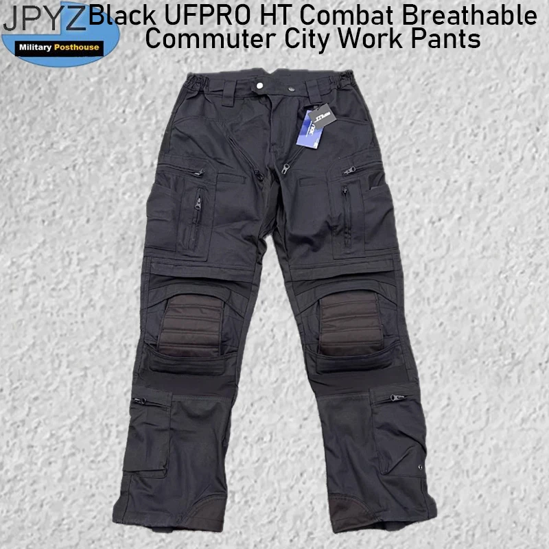 Pantalon urbain pêche noir respirant pour pêche urbaine et pêche en ville discrète