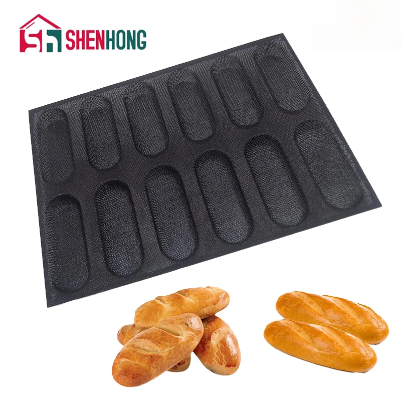 8 Holes Hamburger Bun Pans for Baking Mesh Silicone Bread Pans for