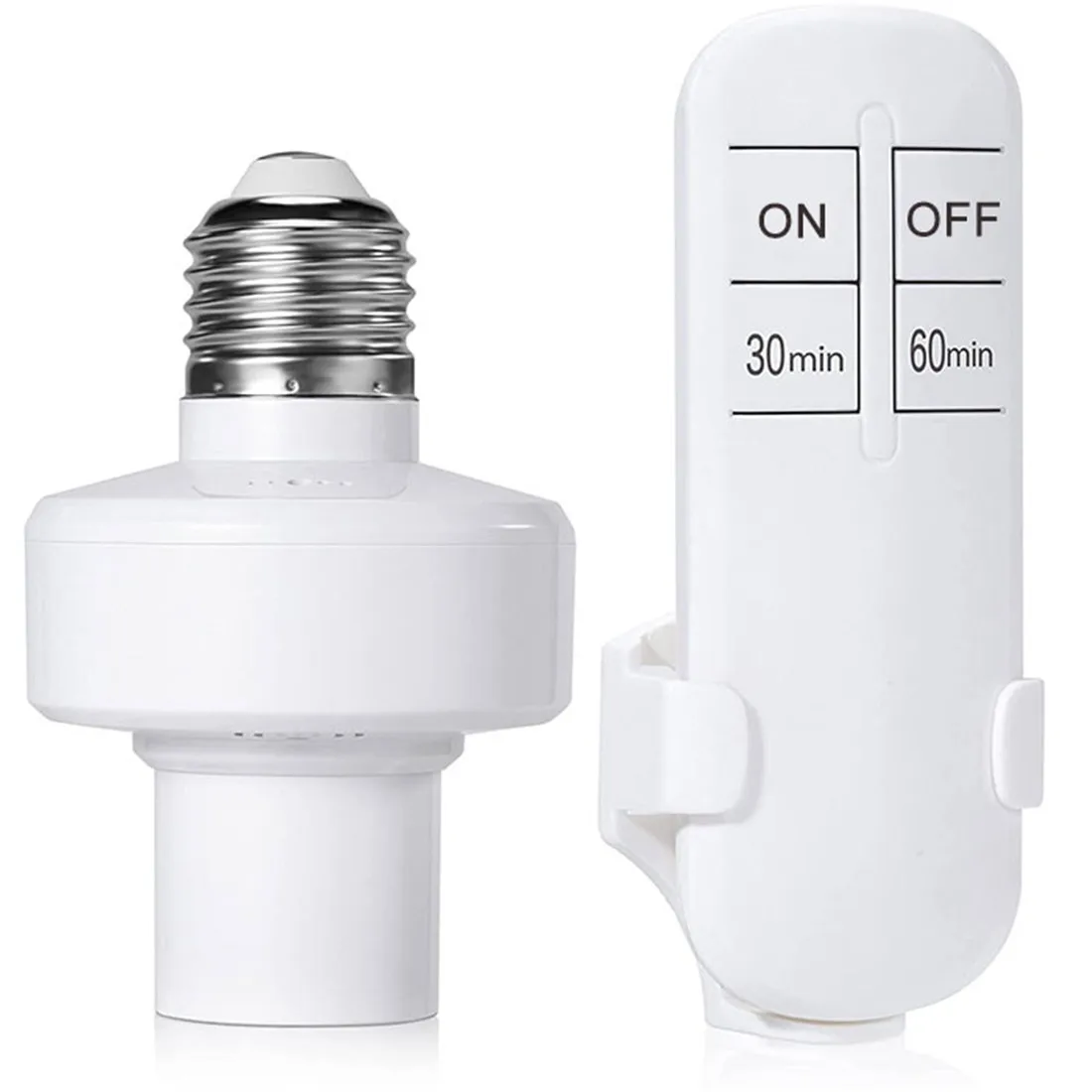 Wireless Remote Control Light Socket 30/60mins Timing Screw in E26/E27 Bulb Holder Smart Base for Closet, Basement, Attic,Stair 2 2l smart dehumidifier moisture absorber silent clothes dryer basement dehumidifier air purifier dehumidifiers