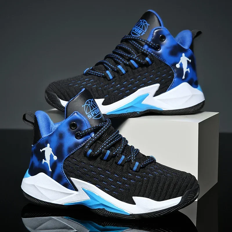 Boys Brand Mesh Basketball Shoes Kids Sneakers Thick Sole Non-slip Children Sports Shoes Child Boy Basket Trainer Girls kids shoes red sneakers
