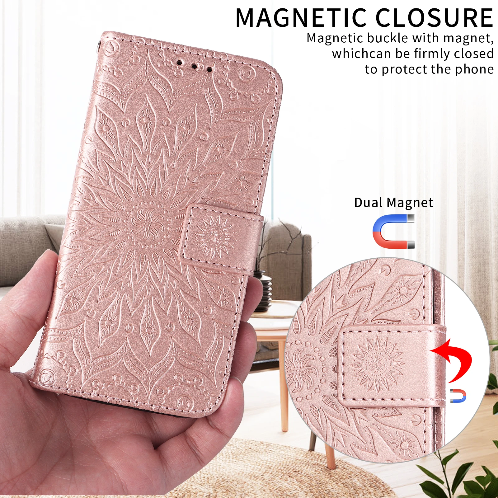 Leather Wallet Case with Kickstand Cover,