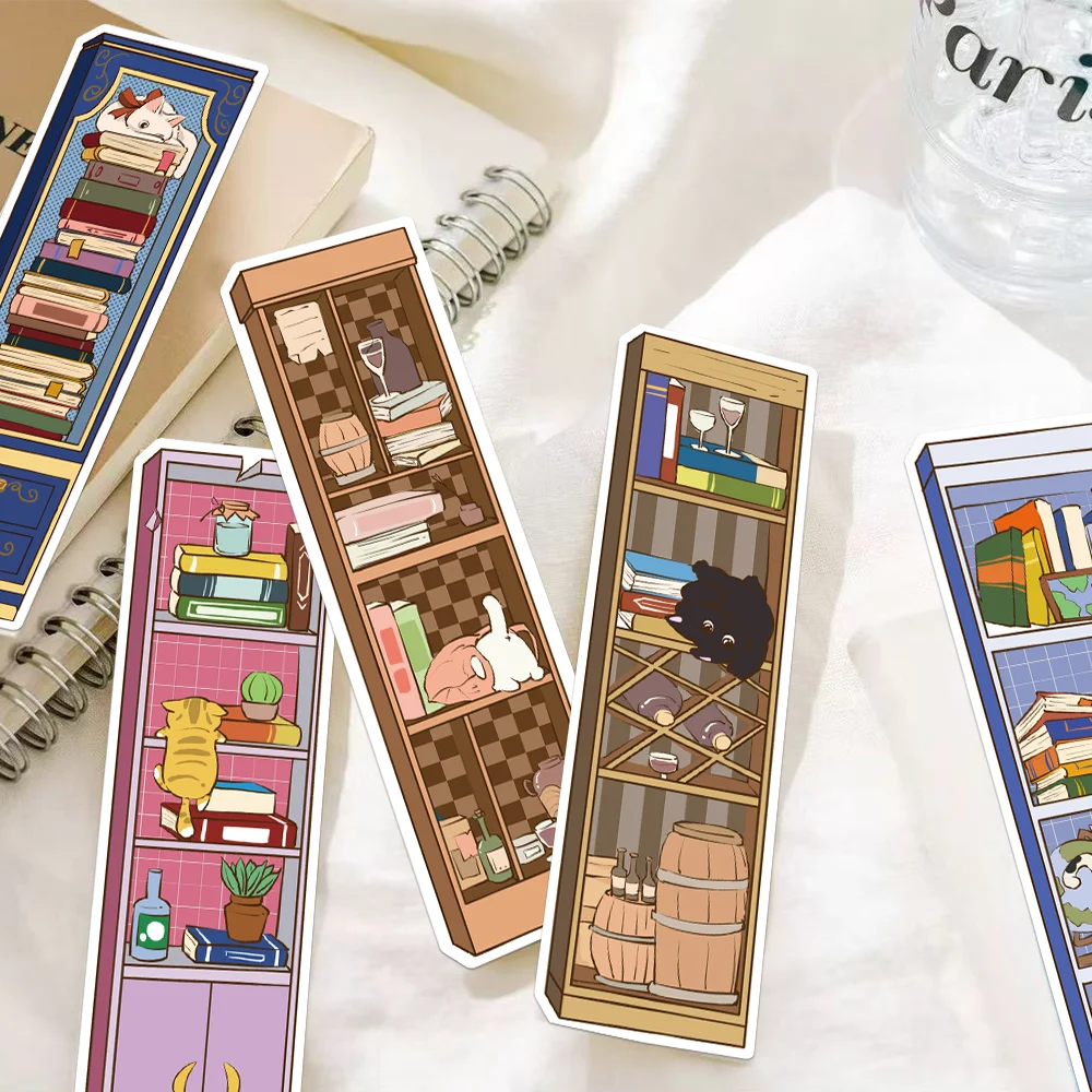 cat bookmarks cartoon cabinet decoration reading book marking student creative gift DIY paper card page marker bookmarks 30pcs