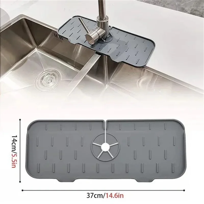 1/2pcs Kitchen Sink Faucet Drain Pad Silicone Foldable Bathroom Countertop Water Splash Protector Mat Kitchen Accessories