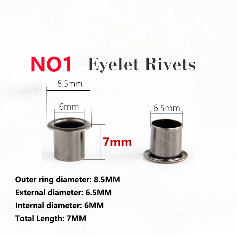3 Sizes 60pcs K-Sheath Eyelet Rivets + Installation Fix Tools 6MM