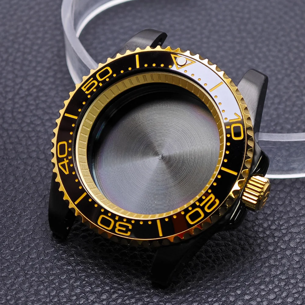 High-Quality Black Gold/Rose GMT Case with Chapter Ring - Stainless Steel Waterproof Accessories