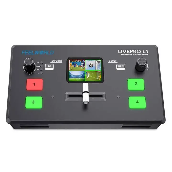 멀티 카메라 비디오 믹서 스위처, LCD 스크린, 4 HDMI 입력, USB 3.0 라이브 스트림, L1 V1