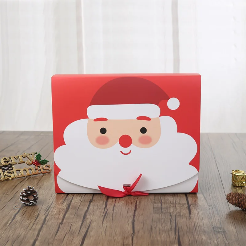 Large Christmas Gift Packaging Box Santa Claus Candy Cookie Box 2024 Christmas Decoration for Home Xmas Noel New Year Party 2025