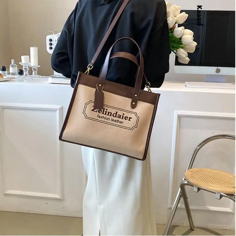 Large Capacity Commuter Casual Tote Bag For Women Luxury Designer Fashion  Appliques Plaid Handbag Daily Shoulder Bags Purses Sac