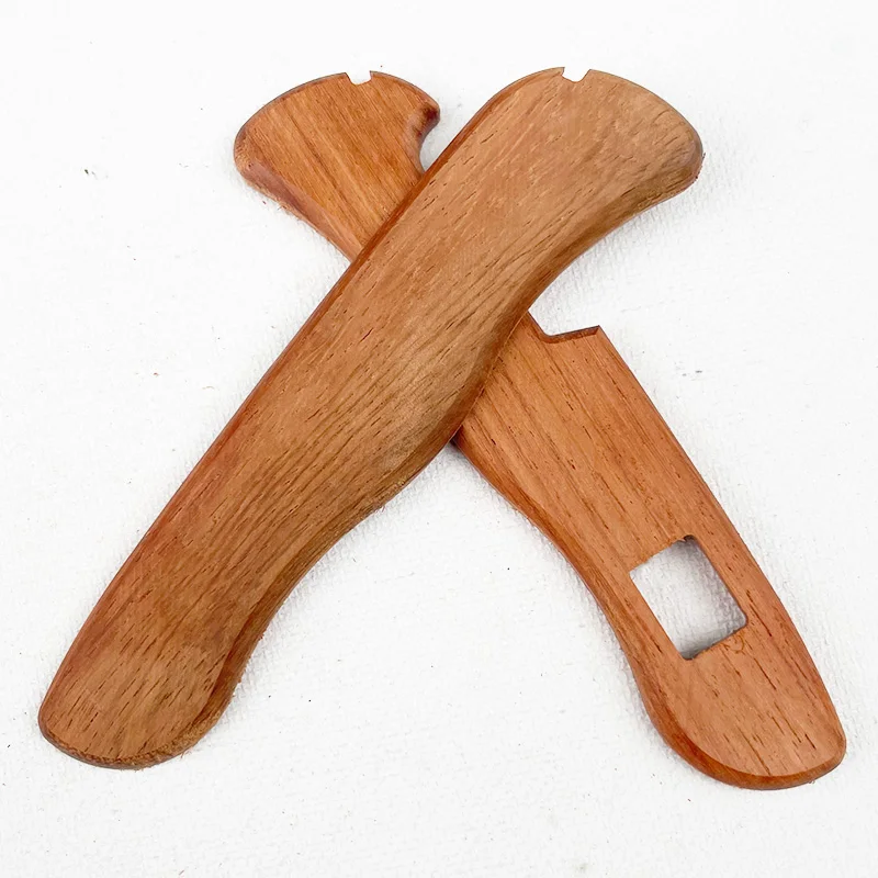 1 쌍 로즈 우드 나이프 핸들 저울 111MM Victorinox 스위스 육군 칼 DIY 교체 부품 이쑤시개 구멍 슬롯