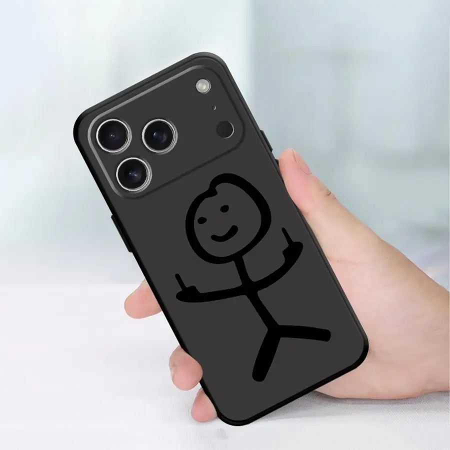 Adorable Cartoon Matchman Black Soft Phone Cover Case