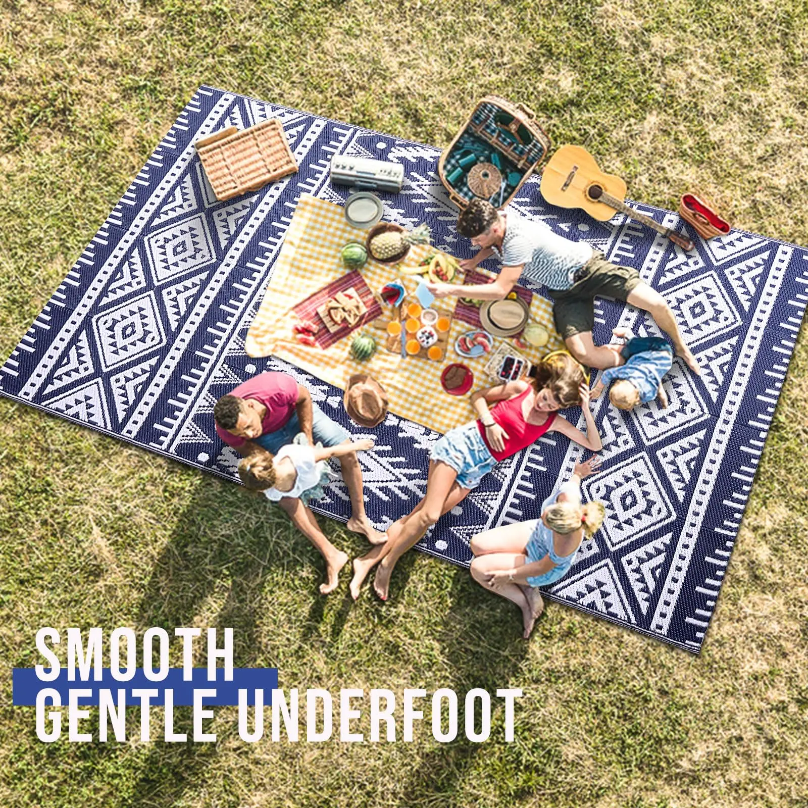 floor mat Kitinjoy Outdoor Waterproof Rugs Outdoor Plastic Straw Rugs Boho Patio Indoor Carpets For Patio Camp Picnic Balcony