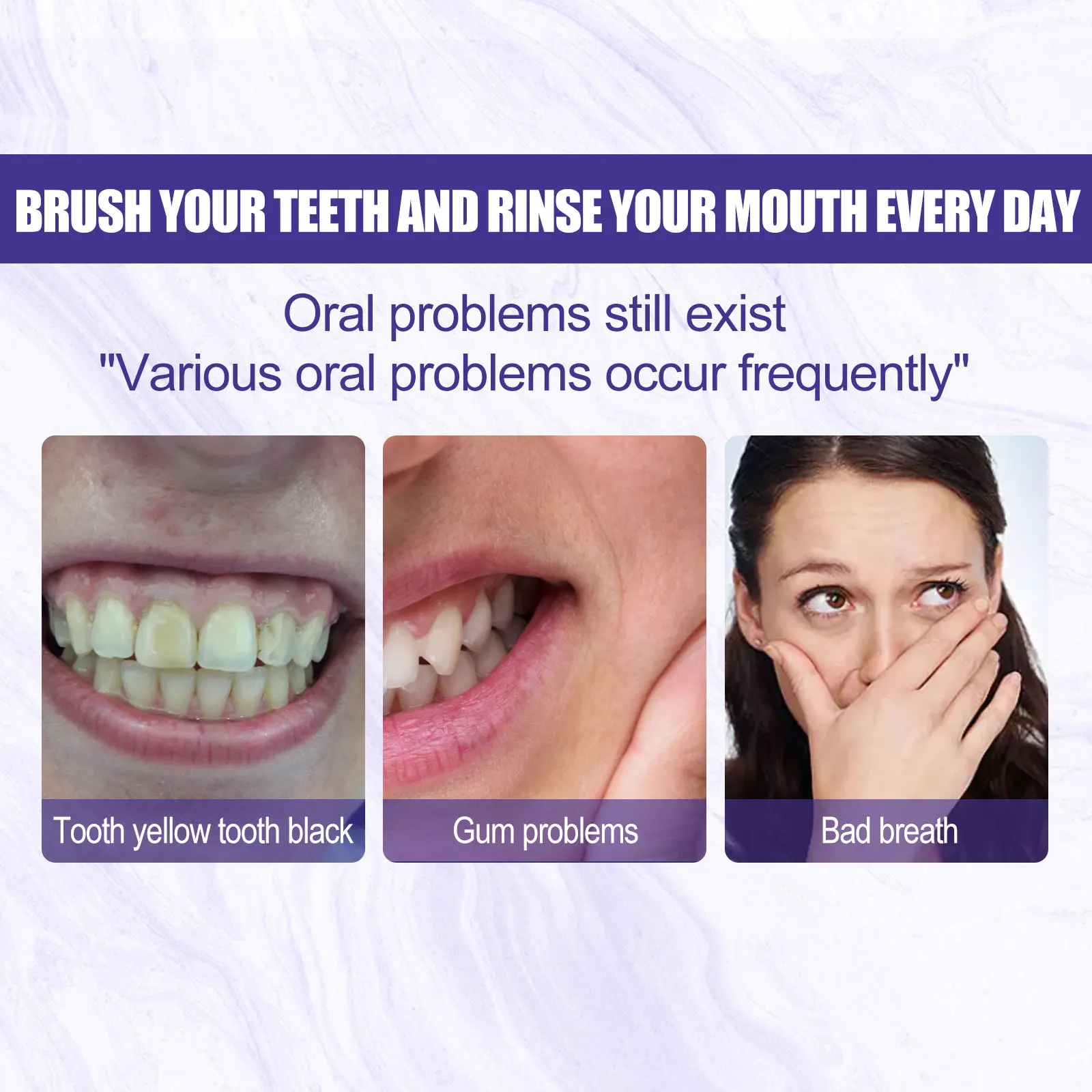 Toothpaste Colour Corrector Teeth Whitening Purple Fresh Breath Brightening Teeth Stain Removal Gum Care Cleaning Toothpaste