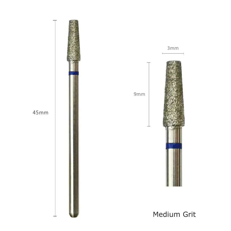 Description Picture 5 of itemHYTOOS Tapered Nail Drill Bits Diamond Cuticle Clean Burr Russian Mills Electric Manicure Drills Nails Accessories