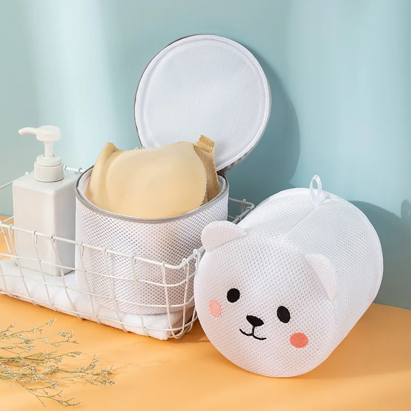 Machine-wash Special Home Use Polyester Anti-deformation Bra Mesh Bags Laundry Bag Clothes Washing Bag Underwear Washing Bag Bra Washing Bag Laundry Brassiere Bag Cleaning Underwear Sock Cartoon