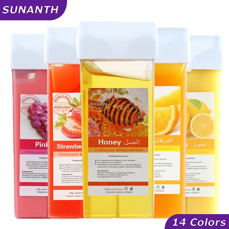 NEW fruit Hair Removal Wax Roller Refill Kit Roll On Depilatory Wax Cartridge Warmer Honey Heater Waxing Hair Removal hair removal wax
