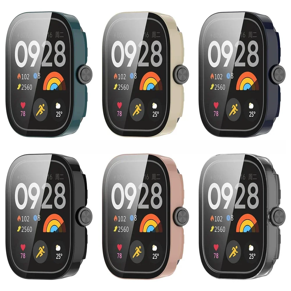 Tempered Glass+Case For Xiaomi Redmi Watch 4 PC Cover Screen Protector Shell For Xiaomi Redmi Watch 3 Active/Lite Accessories watch screen protector case