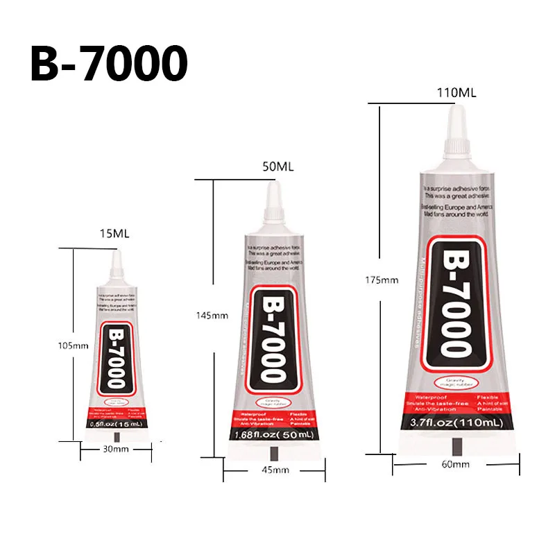 

15ML 50ML 110ML B7000 Glue Clear Contact Cell Phone Repair Liquid Glue Universal Glass Plastic Diamond Jewelry Adhesive DIY Glue