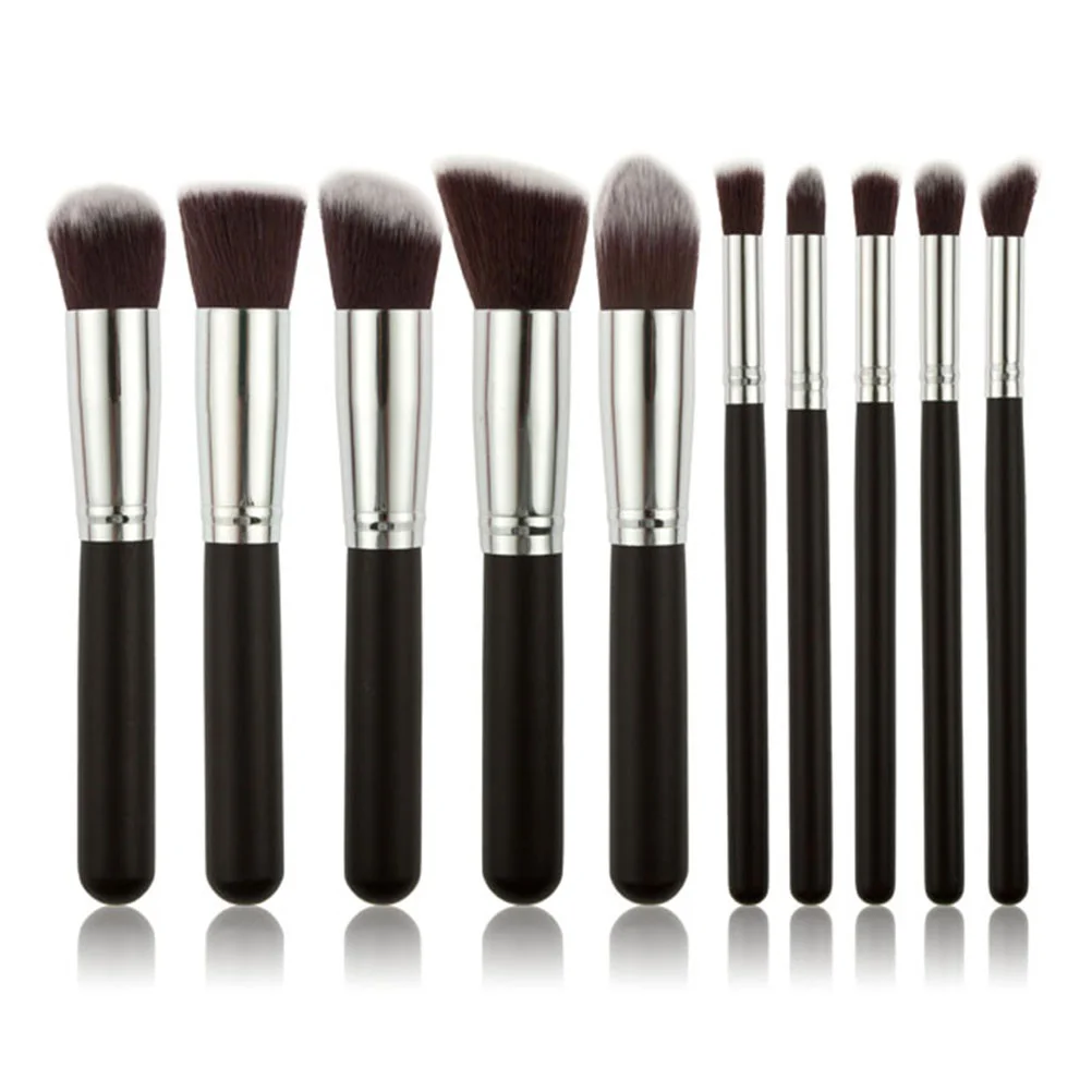 

10pcs Makeup Brush Set Premium Synthetic Cosmetics Foundation Blending Blush Eyeliner Face Powder Brush Makeup Brush Kit