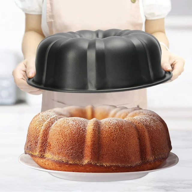 Miragee 7 inch Non-Stick Bundt Pan, Carbon Steel Kugehopf Mold, Easy to Use  and Release, Champagne Color