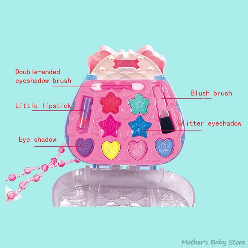 Children DIY Pretend Play Makeup Box Toy Simulation Princess Cosmetics Girls House Lipstick Eye Shadow Blush Set Gift makeup toy,princess pretend toys,cosmetics set