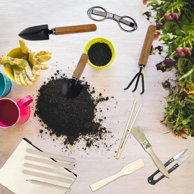 14 Darab Kertészeti Szerszámok Készlet Hordozható Átültetési Kerti Kézi Szerszámkészlet - Image 4