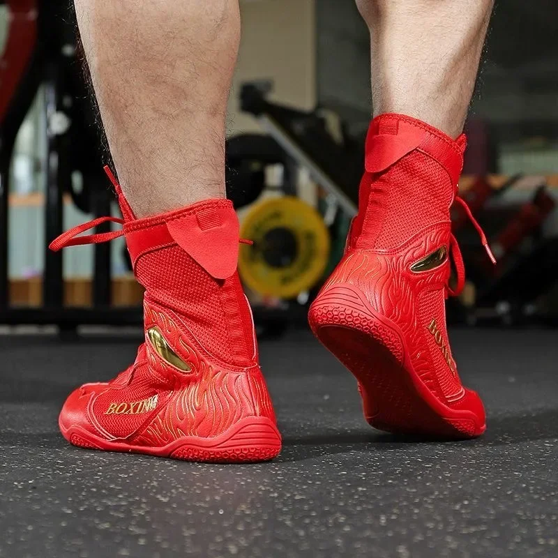 Durable High-Top Boxing & Fighting Shoes for MMA Kickboxing Muay Thai-Ideal for Indoor Training & Professional Matches