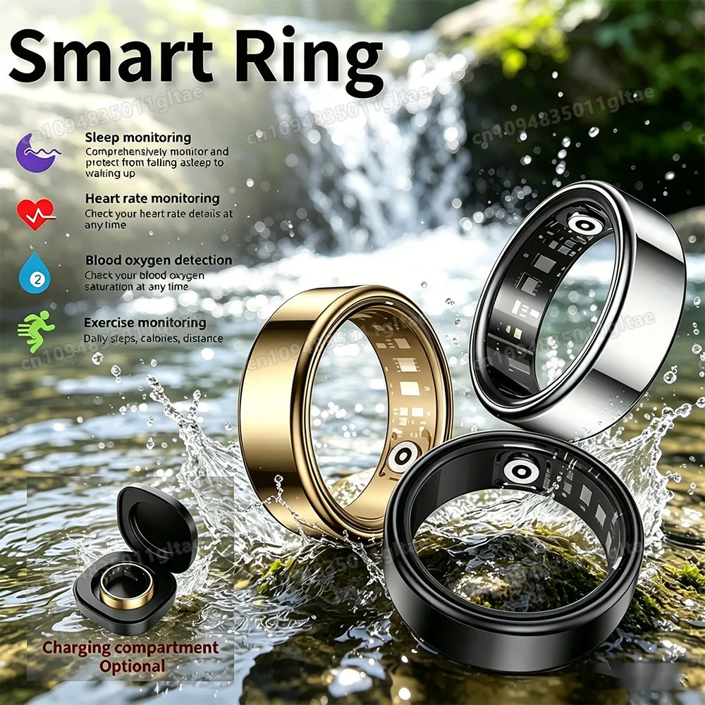 2026 New Smart Ring Heart Rate Blood Pressure Sleep Monitoring Motion Tracking IP68 Waterproof Men Women Smart Ring Holiday Gift 1