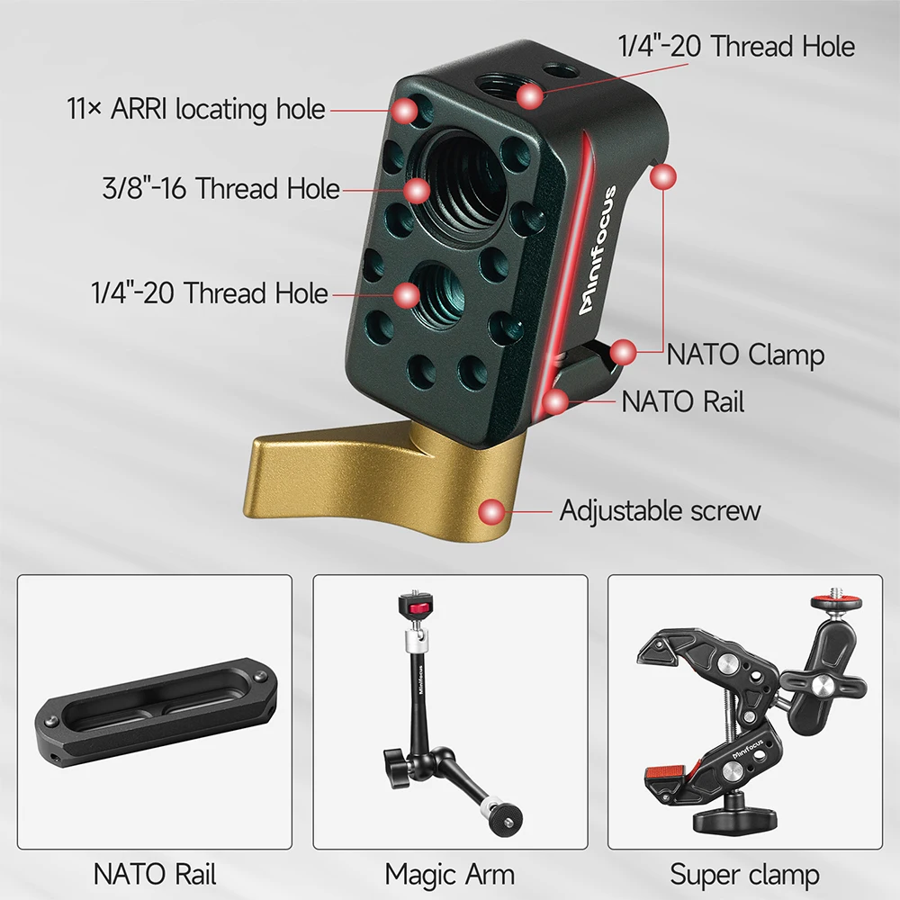 NICEYRIG Kaltschuh Adapter Mit 1/4 Zoll Schraube - Universal Halterung Für Mikrofon Und LED Licht