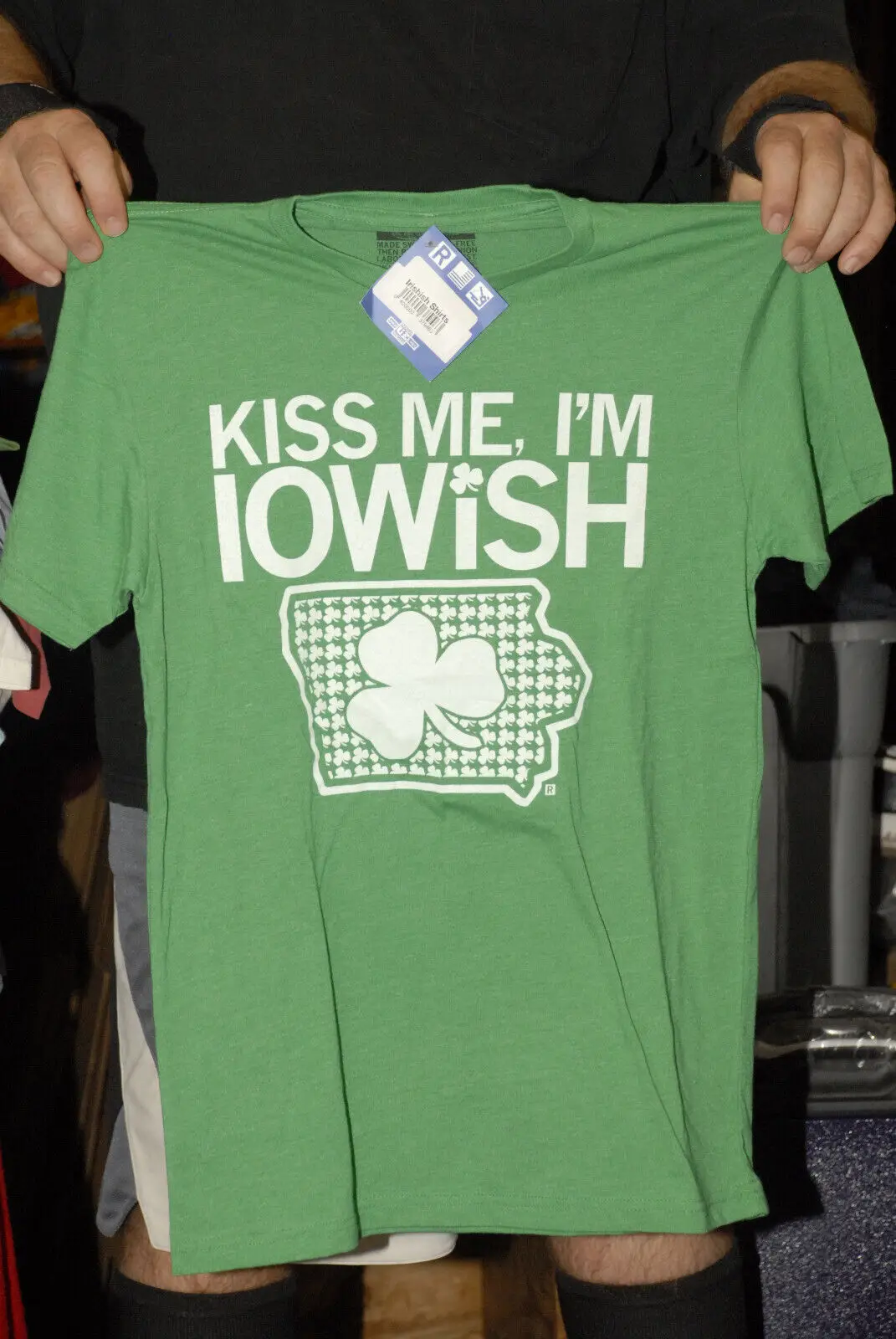 Kiss Me I Am Iowish T Shirt Ipa Raygun New W Tag Small Reggional St Patricks Day Maniche Lunghe