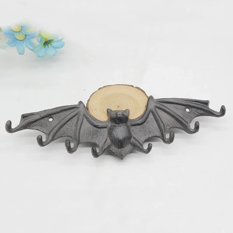 European Style Cast Iron Bat Hook Home Wall Decoration Clothes Hats Key Hooks Retro Creative Entrance Model Room Decoration 3
