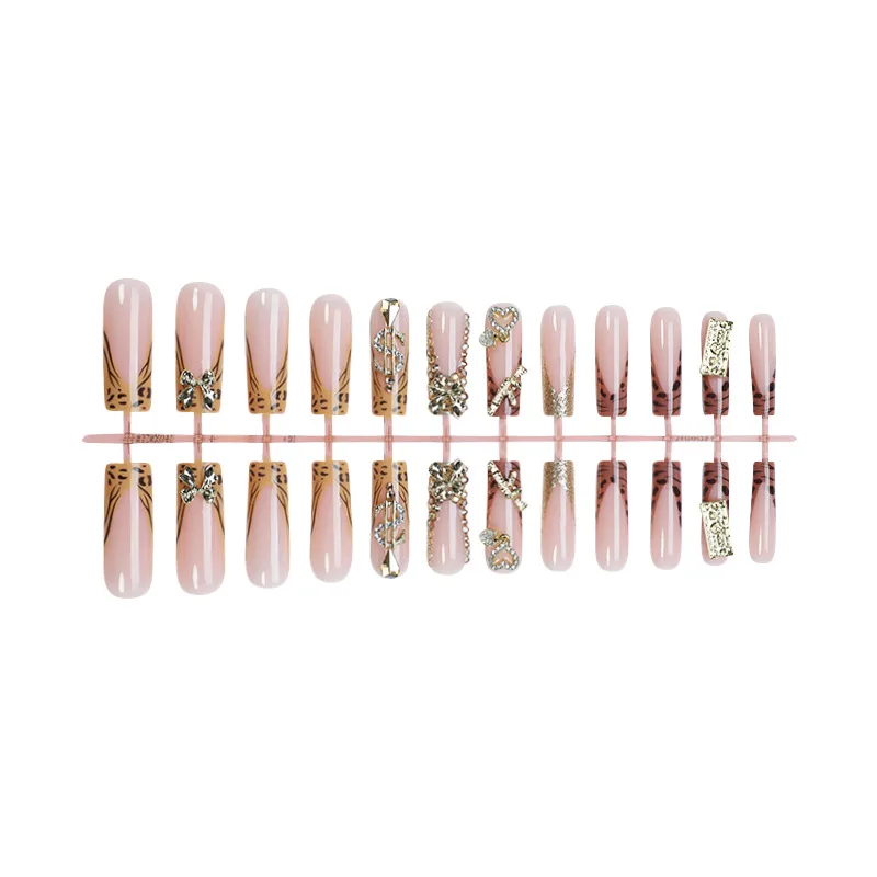 24pcs Y2k Long Coffin False Nails - Press On Design