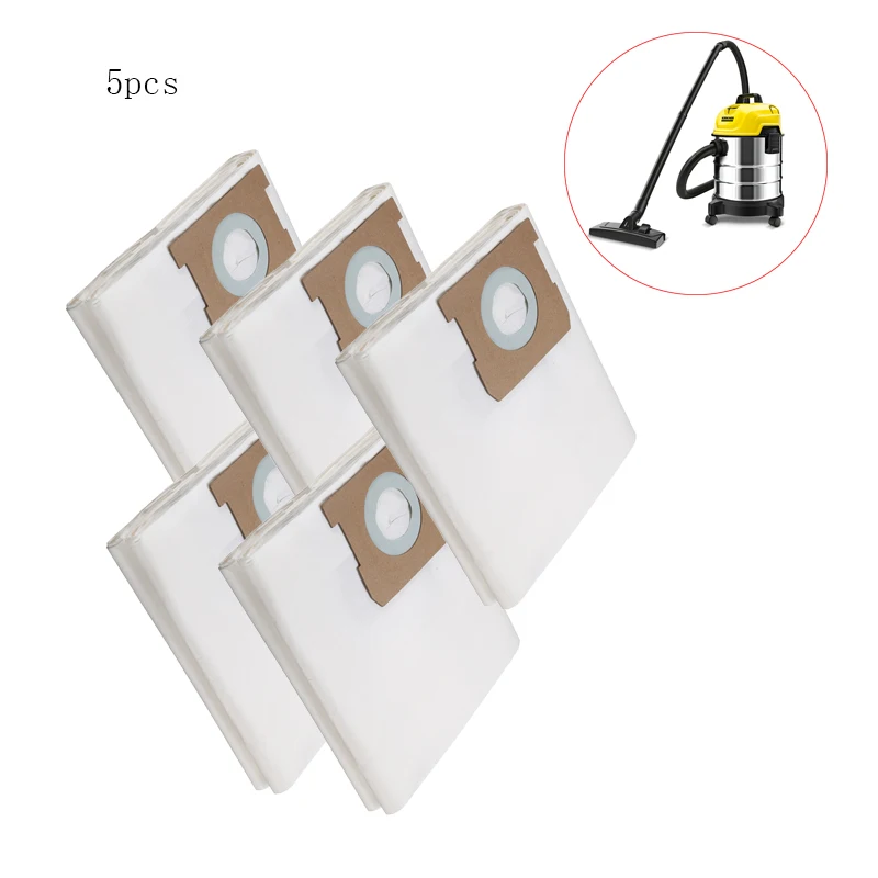5PCS Vacuum Cleaner Dust Bags KARCHER 1.098324.0 WD1S CLASSIC WET AND