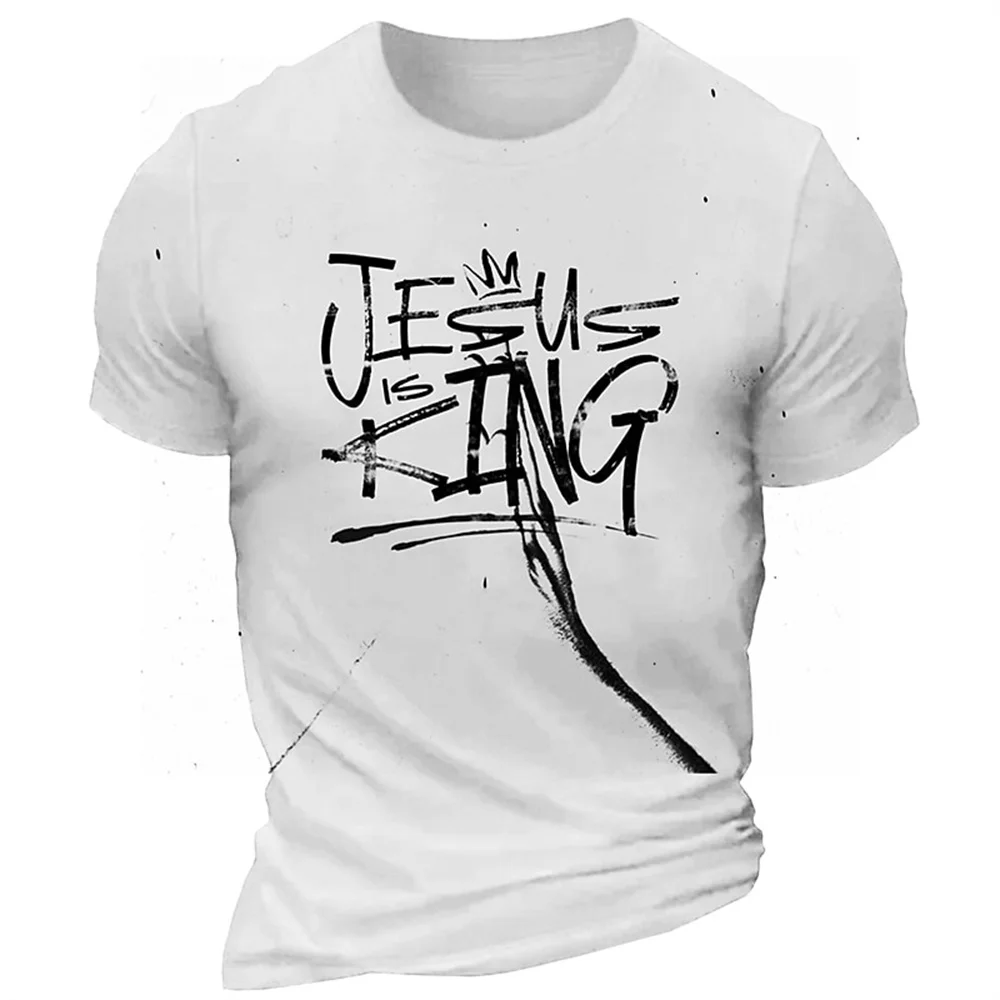 

Футболка мужская оверсайз с коротким рукавом, Повседневная модная дизайнерская рубашка с принтом Иисуса, в стиле кэжуал