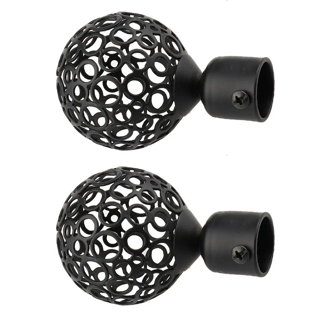 Decorative End Caps 22mm Curtain Rods 3# Black