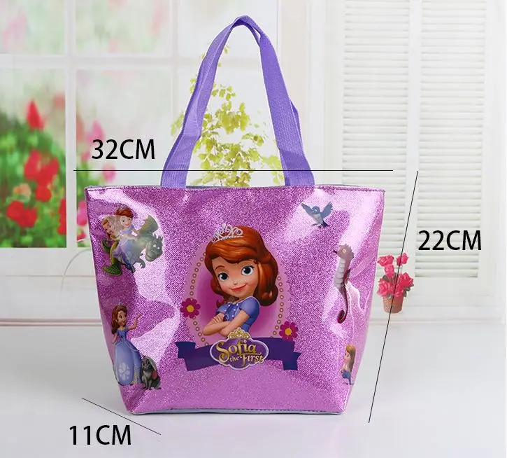 Disney princess children cartoon handbag Frozen Elsa girl gift shoulder high capacity bag PVC package travel storage lady bag children handbag