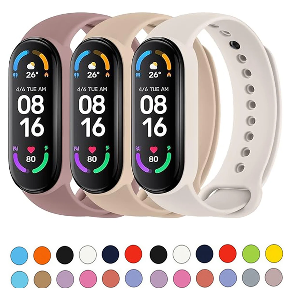 

Silicone strap for Xiaomi Mi Band 7 NFC bracelet wrist Miband 5 6 Replacement pulsera Sport correa mi band 7 6 3 4 5 Watchband