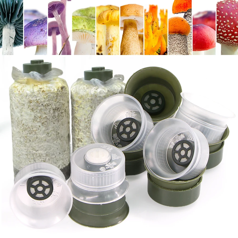 Description Picture 2 of itemMushroom Spawn Grow Bag Ring Cap Garden Planter Tool for Cultivating Edible Fungus Sealable Filter Cover Double Sleeve Lock Loop