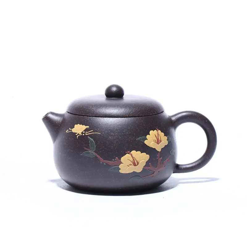 150ml Tradition Yixing Purple Clay Tea Pot Black Gold Sand Filter Teapot Customized Zisha Tea Kettle Handmade Beauty Teaware