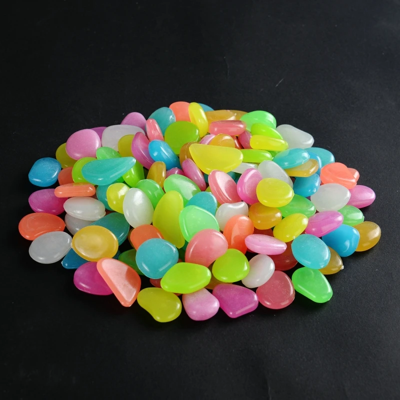 Garden Decor Luminous Stone Glow in the Dark Pebbles Sidewalk Terrace Lawn Garden Patio Fish Tank Aquarium Decorations 10/50 Pcs