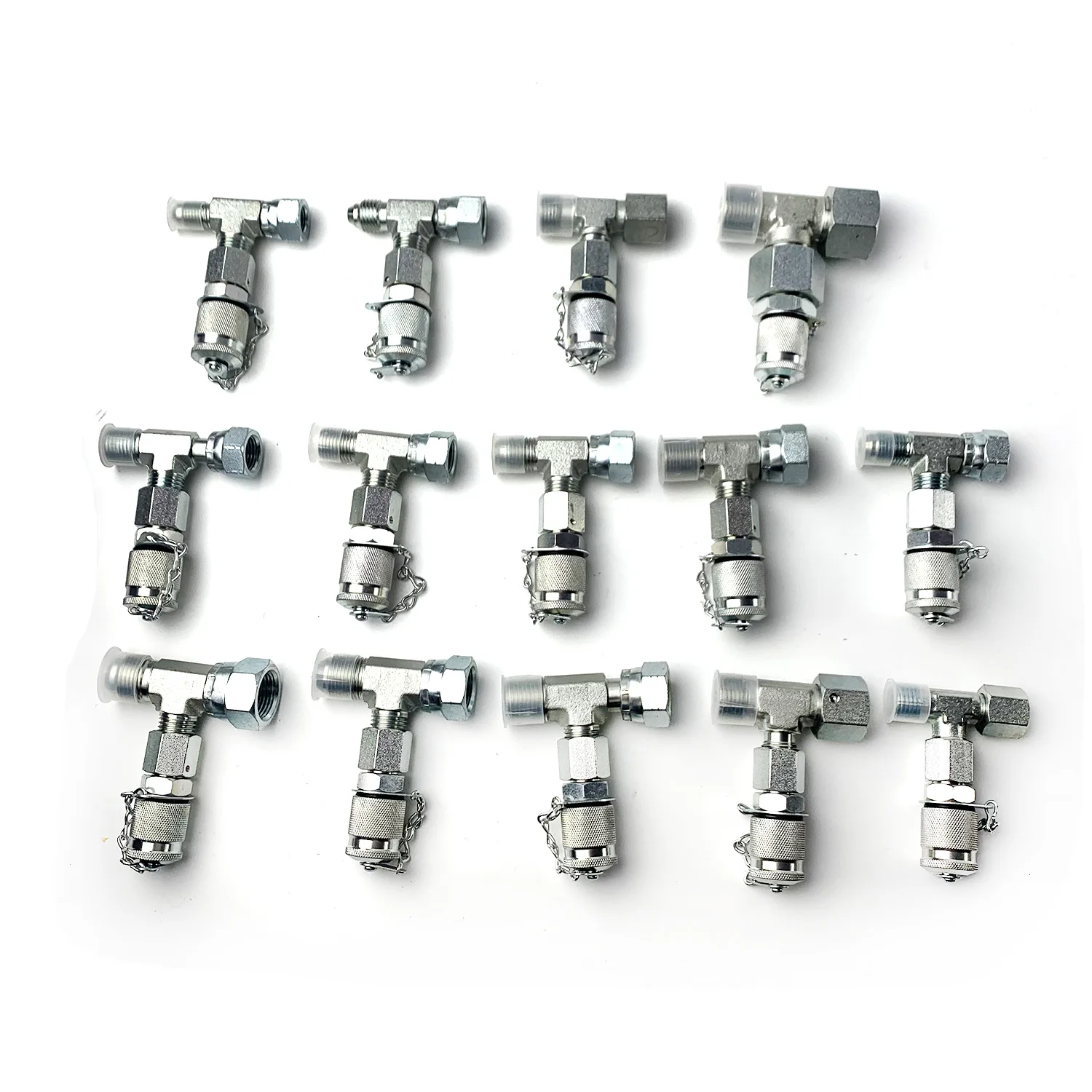 14pcs Hydraulic Tee Adapter Connectors Set with 3/8 M18*1.5 M16*1.5 1/4 Female/Male 7/16 11/16 9/16 M14*1.5 with 1 Year Warranty