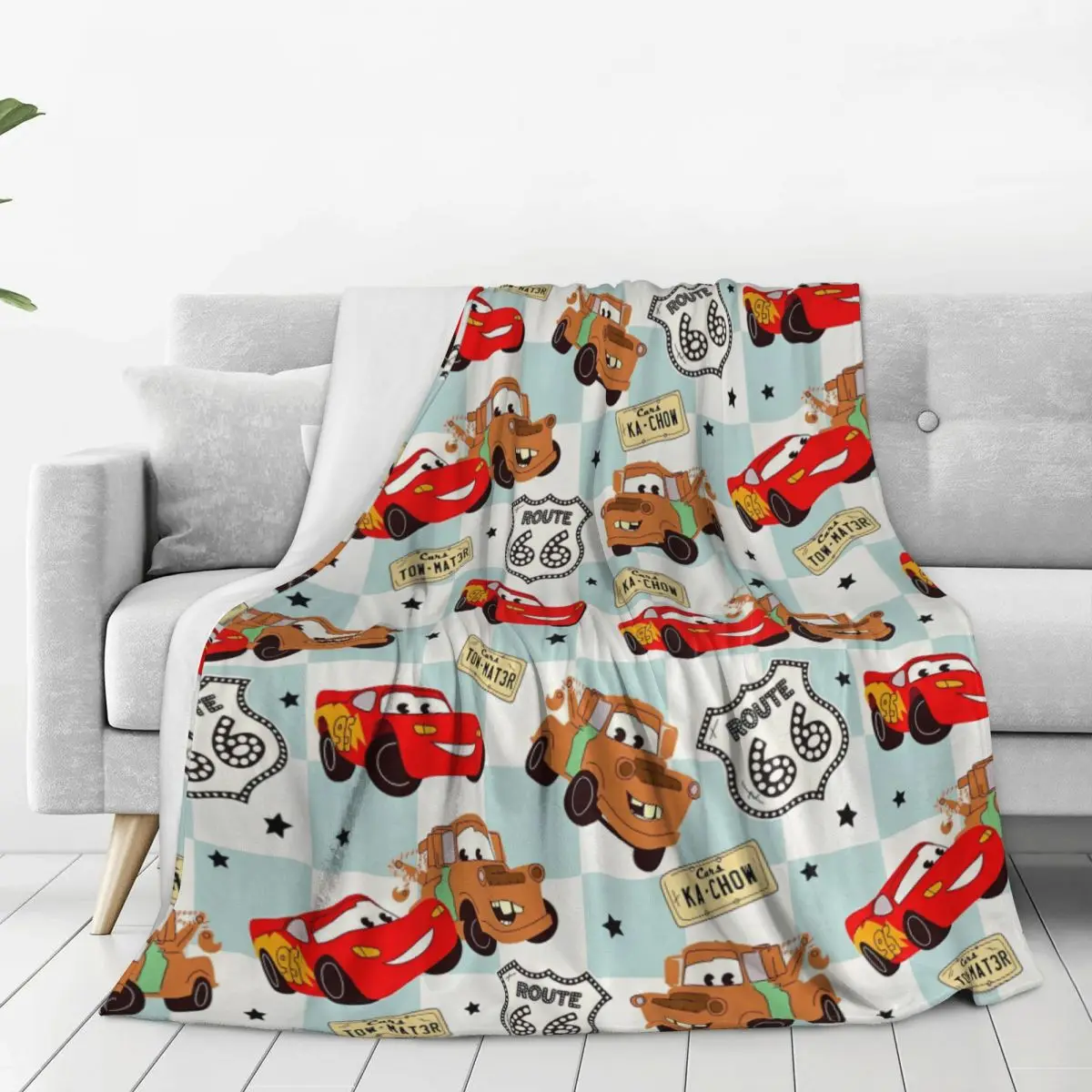 Cars Lightning McQueen Flannel Blanket Warm Soft Throw Blanket for Living Room Decorative Comfortable Bedspread Sofa Bed Cover 2