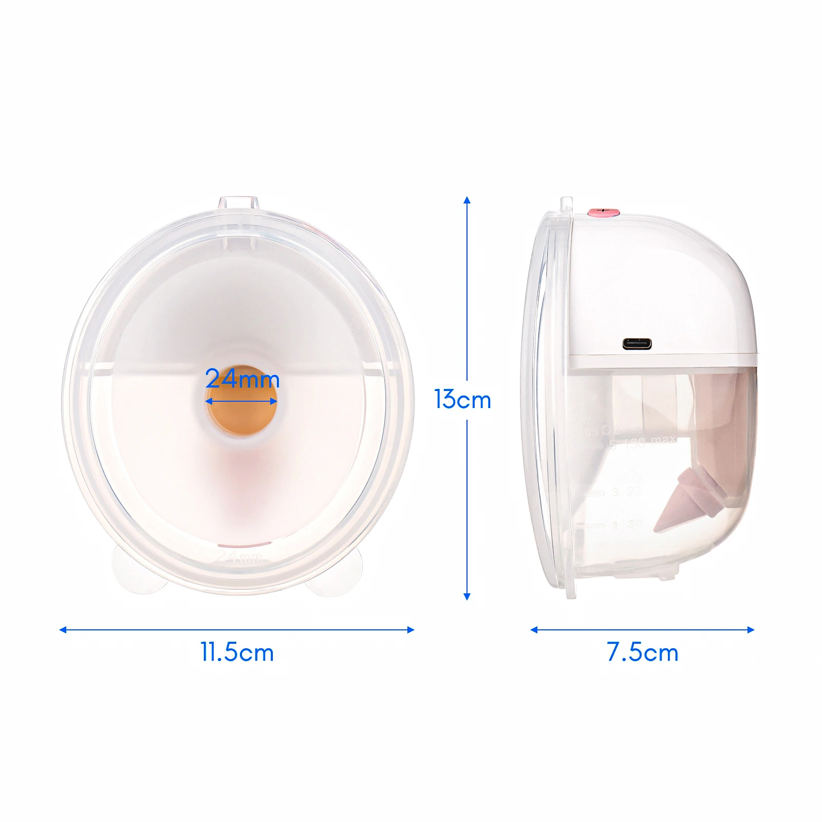 Wearable Breast Pump Hands Free Electric Portable Wearable Breast Pumps BPA-free Breastfeeding Milk Collector images - 6