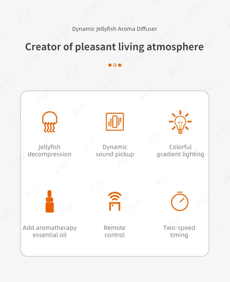 Diffuseur d'arômes humidificateur à ultrasons effet méduse_voghion.com